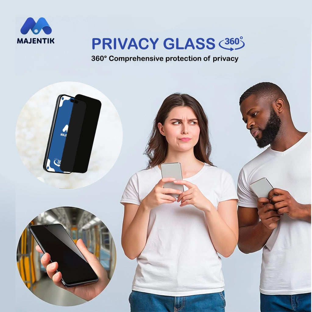 Majentik 360° Privacy Glass Screen Protector for iPhone - Full Privacy Protection