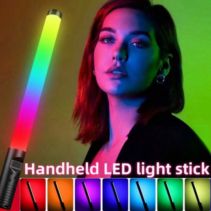 بطول 50 سم – ضوء تصوير محمول مع ألوان قابلة للتعديل وجهاز تحكم عن بُعد LED RGB