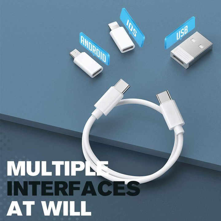 6-in-1 Multifunctional Charging Cable Kit | Type-C, Micro USB, Lightning, USB Adapter Set