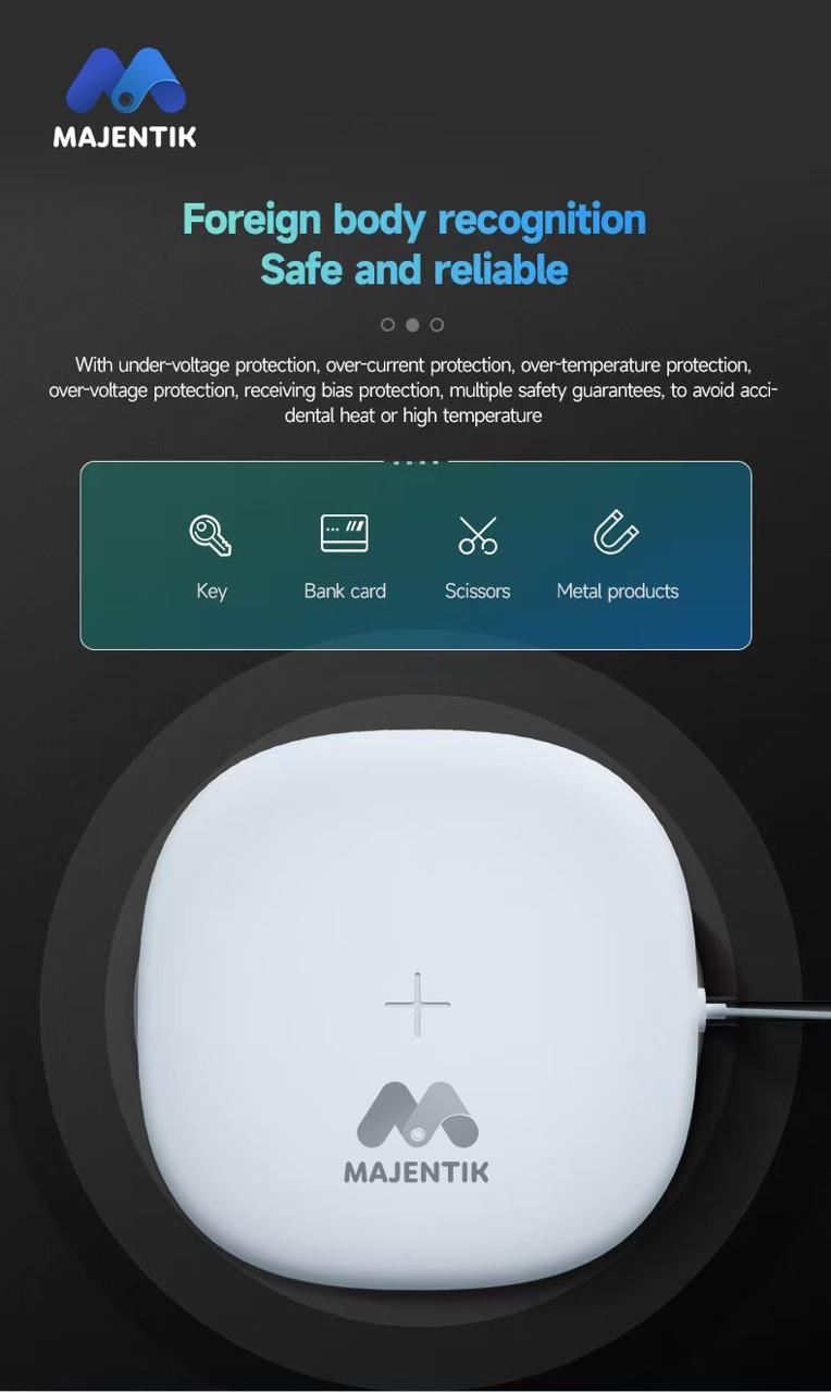 MAJENTIK MW-21 Wireless Charger – Fast Charging for Apple & Android Devices