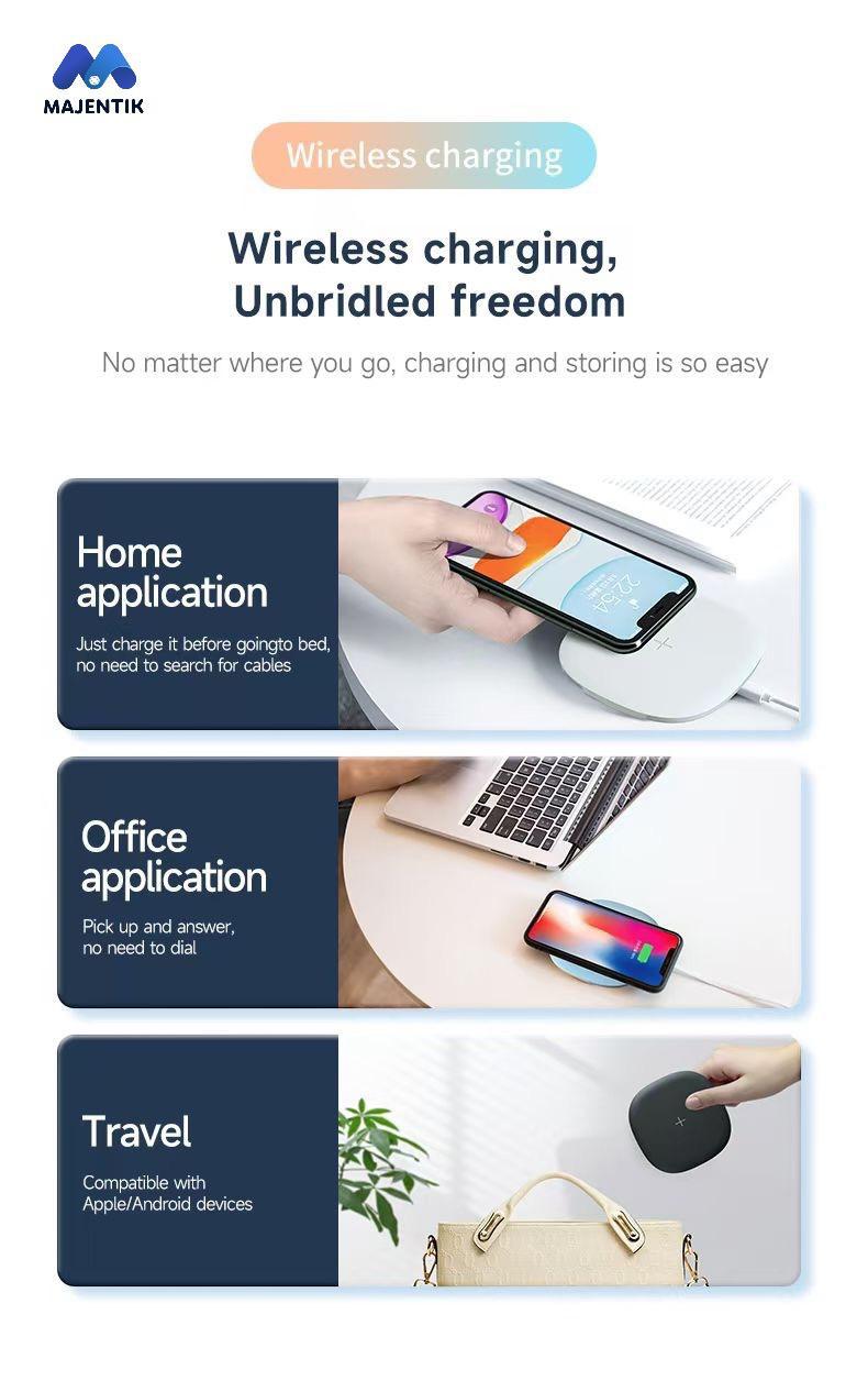 MAJENTIK MW-21 Wireless Charger – Fast Charging for Apple & Android Devices