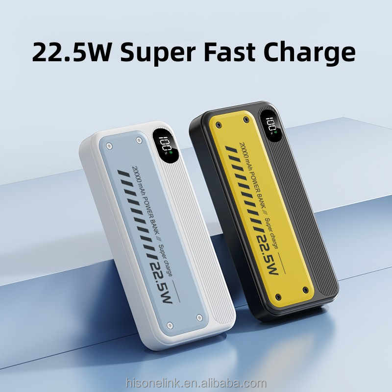 High-Capacity 20000mAh Power Bank – 22.5W Super Fast Charging – Dual USB & Type-C – Digital Display
