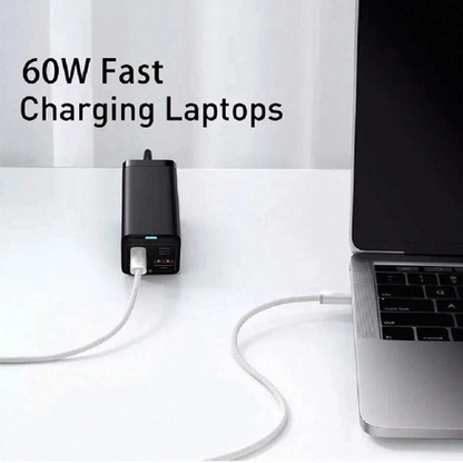 USB-C إلى USB-C (1 متر) –كابل شحن سريع مضفر توصيل طاقة 60 واط 