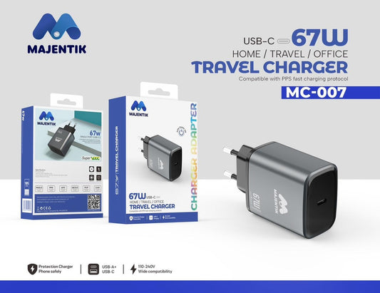  67W   سريع | USB من نوع Type-C MC-007 Majentik  شاحن محول حائط