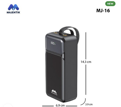 MAJENTIK MJ-16 Power Bank – 30000mAh | 22.5W Fast Charging with LCD and Built-in Cables
