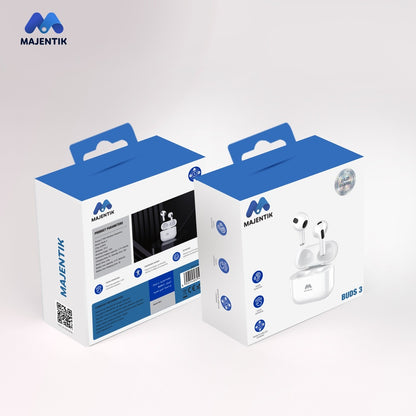 Majentik Buds 3 Wireless Earbuds with Bluetooth 5.3 and 300mAh Charging Case