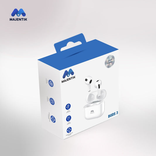 Majentik Buds 3 Wireless Earbuds with Bluetooth 5.3 and 300mAh Charging Case