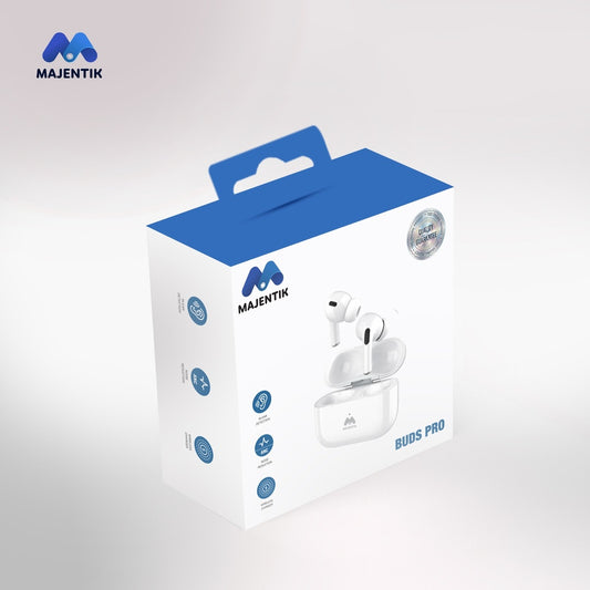 Majentik Buds Pro Wireless Earbuds with ANC and HD Sound – Bluetooth 5.3, 250mAh Charging Case