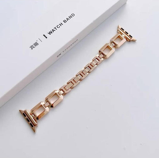  – متوافق مع Apple Watch (42مم–49مم) سوار ساعة معدني فاخر للنساء  