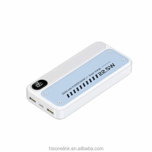 High-Capacity 20000mAh Power Bank – 22.5W Super Fast Charging – Dual USB & Type-C – Digital Display