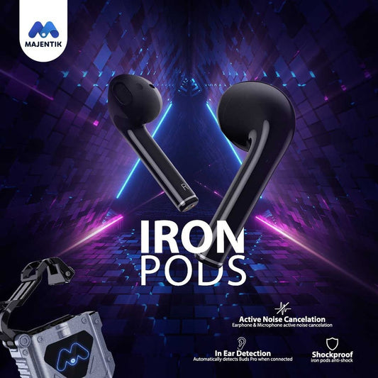 Majentik Iron Pods Gaming Earbuds with HD Mic & Noise Reduction
